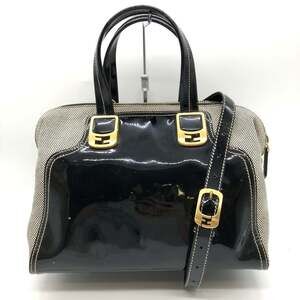 FENDI Black Canvas Shoulder Bag